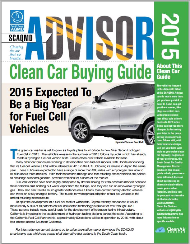 SCAQMD Advisor Clean Car buying Guide 2015